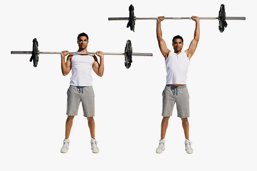 Ngồi đẩy tạ qua đầu – Barbell Military Press
